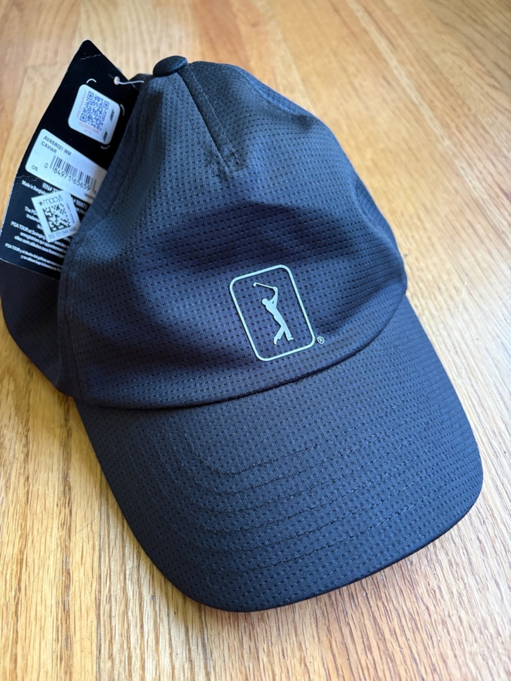 PGA Tour Black Golf Cap with Subtle Logo Accent